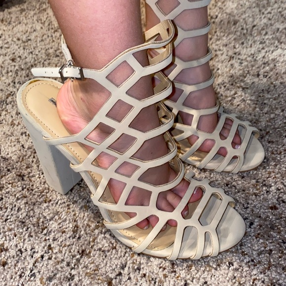 Express Strappy Cut Out Heels - Picture 1 of 3